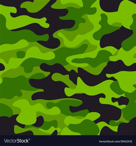 Green Camouflage Seamless Pattern Background Vector Image