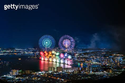 Summer Firework Festival In Biwa Lake Biwako Otsu City Shiga