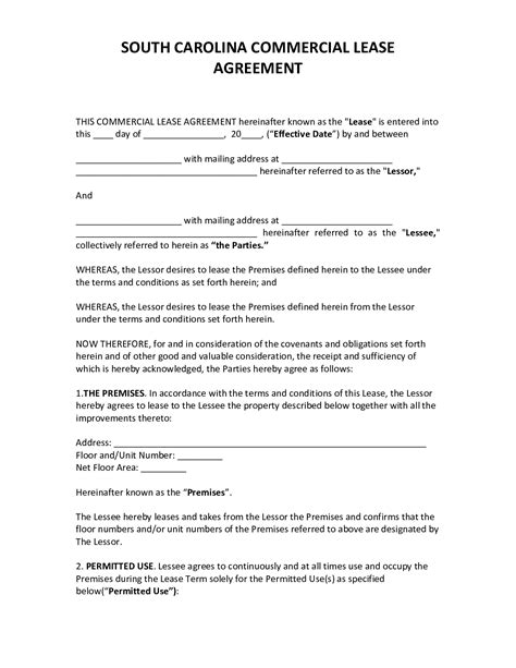South Carolina Rental Lease Agreement Template 2023 Pdf And Doc