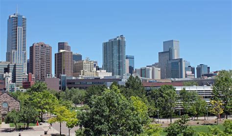 Daytime Skyline Of Downtown Denver Colorado Image Free Stock Photo