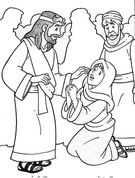 Jesus Heals the Sick in Miracles of Jesus Coloring Page | Jesus coloring pages, Cartoon coloring