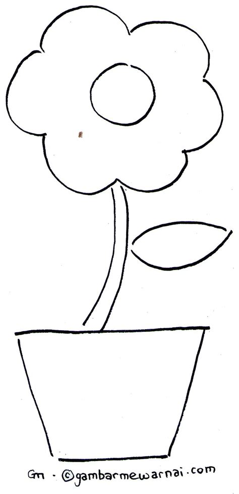 Sketsa Gambar Bunga Untuk Anak Tk Koleksi Gambar Bunga
