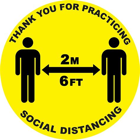 4 X Thank You For Practicing Social Distancing Circle Social