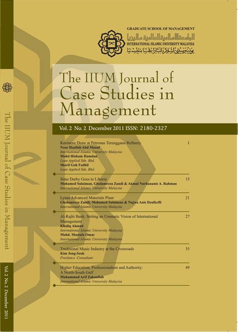 Vol 2 No 2 2011 Iium Journal Of Case Studies In Management