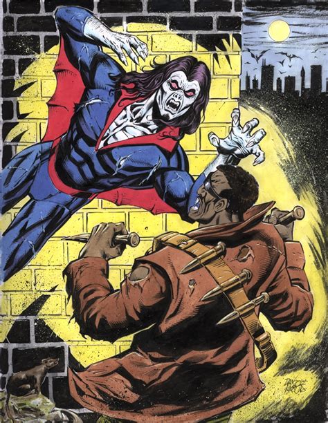 Morbius Vs Blade In Ronald Shepherds Commission Art Work Collection