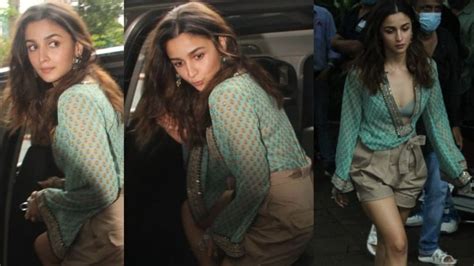 alia bhatt looked very upset while returning home from shooting see new