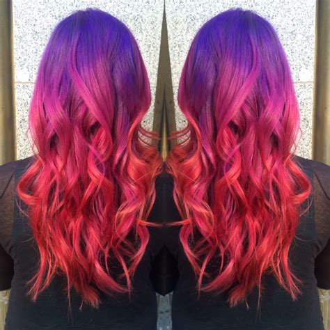 Sunset Hair Color Melt Using Pravana Vivids Color Hair By Erin