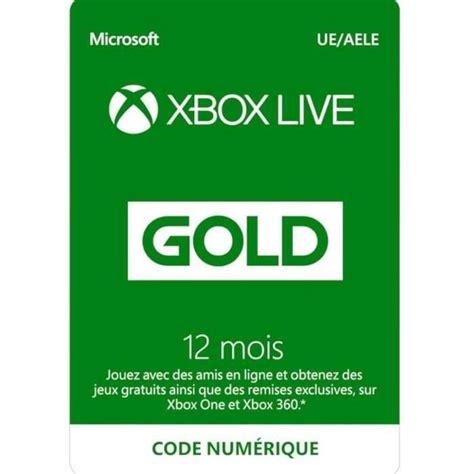 Abonnement Xbox Live Gold 12 Mois Code De Téléchargement Cdiscount