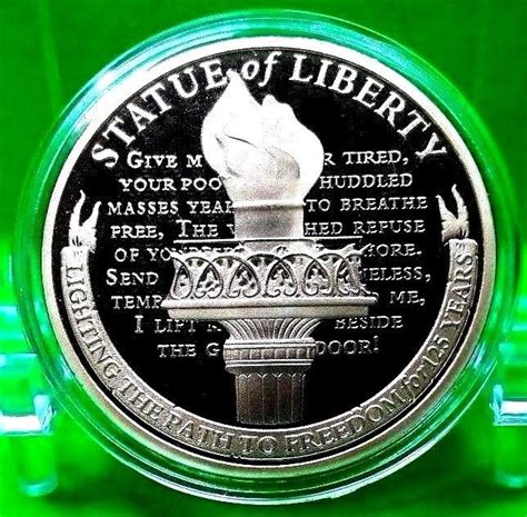 Statue Of Liberty 1886 Crystal Inlay Commemorative Coin Proof Modern