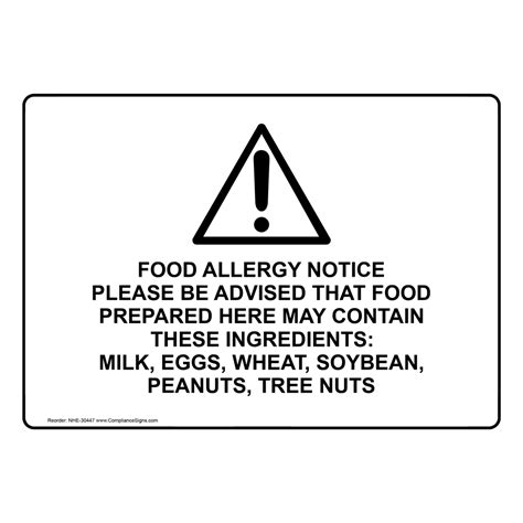 Food Allergy Notice Please Be Advised Sign With Symbol Nhe 30447