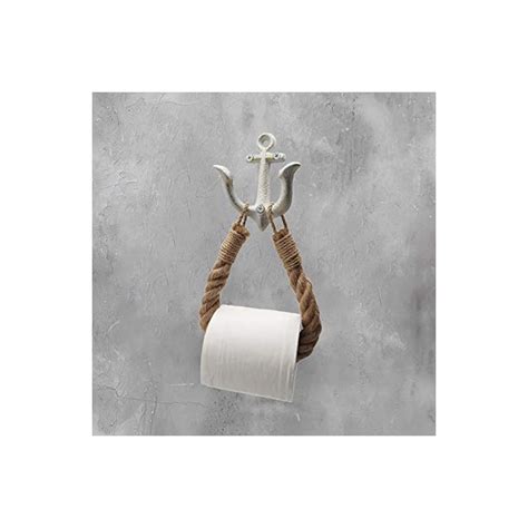 Nautical Rope Toilet Paper Holder Coastal Towel Holder With Metal Hook