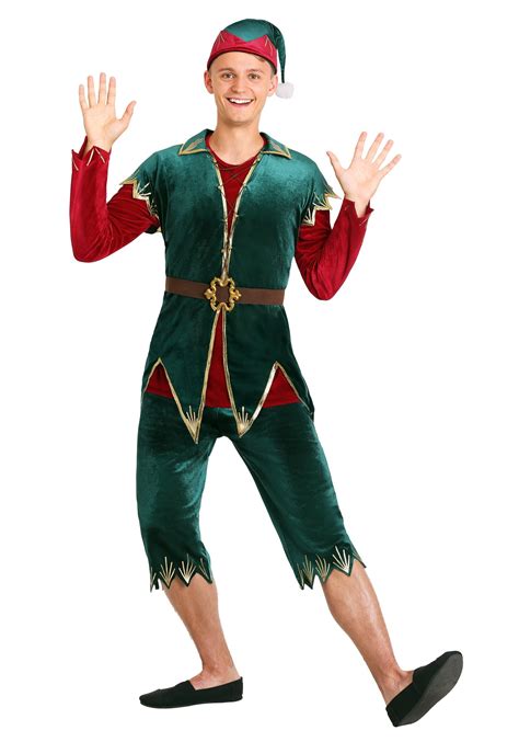 Mens Deluxe Holiday Elf Costume