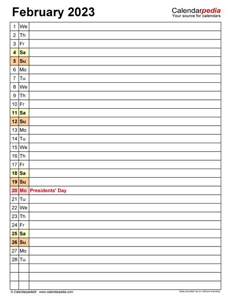 February 2023 Calendar Templates For Word Excel And Pdf