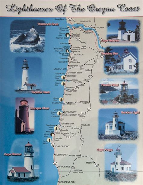 Oregon Coast Lighthouses Map