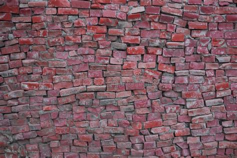 Painted Red Brick Wall Texture Background Soft Focus Stock Photo