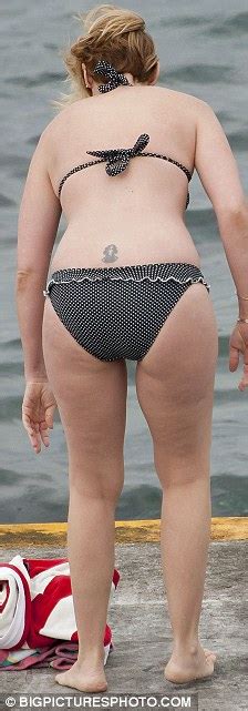 Heavily Pregnant Toni Collette Cools Off In Tiny Polka Dot Bikini