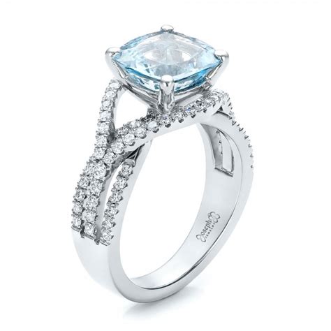 Average customer rating 5.0 out of 5 stars. Platinum Custom Aquamarine And Diamond Engagement Ring ...