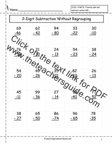 twodigitsubtractionwithoutregrouping.jpg 1,275×1,650 ...