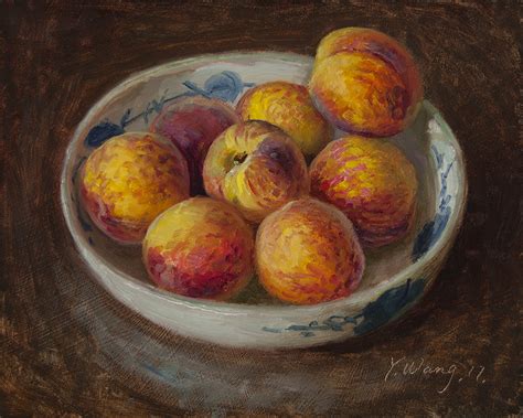 Wang Fine Art Peaches Painting Original Daily Painting A