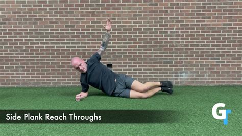 Side Plank Reach Through Exercise Demo Youtube