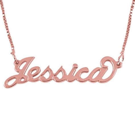 Items Similar To Personalized Name Necklace Rose Gold 18k Gold Plated