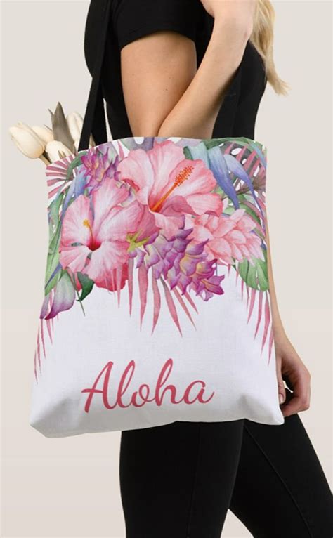 Aloha Tropical Floral Tote Bag