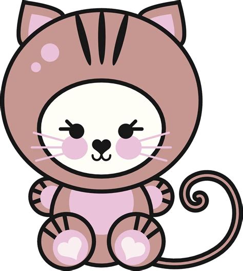 Divine Designs Cute Kawaii Animal In Costume Cartoon Vinyl
