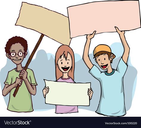 Kids Together Protesting Royalty Free Vector Image