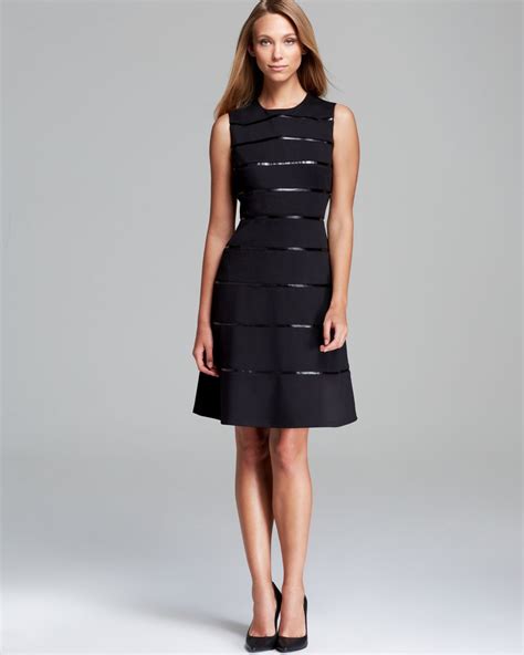 Calvin Klein Dress Sleeveless Fit And Flare In Black Lyst