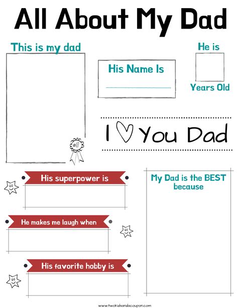 Free All About My Dad And All About My Grandpa Printables For Kids