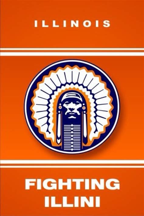An Orange And Blue Poster With The Words Fighting Illini