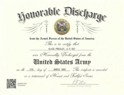 Honorable Discharge Certificate Wdd214 Military United States