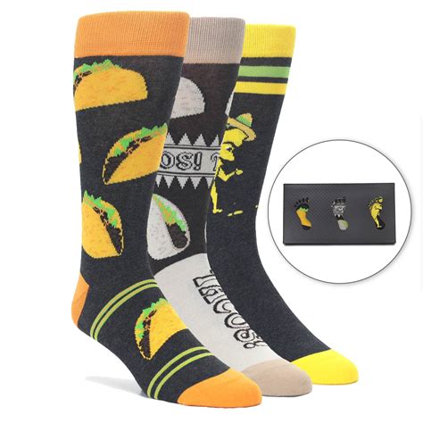 Taco Socks Mens Novelty Dress Sock T Box 3 Pairs Boldsocks