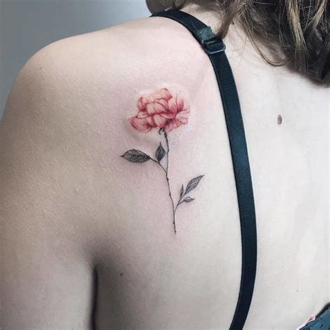 This Pastel Shoulder Blade Rose Is So Magical Rose Tattoos For Women