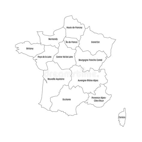 Here presented 60+ france map drawing images for free to download, print or share. Outline Map Of France Divided Into 13 Administrative Metropolitan Regions Stock Vector ...