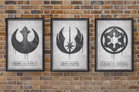 Star Wars Art Prints Set Of 3 Graffiti Prints The Rebel Etsy