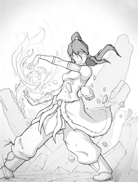 Avatar the last airbender free printables, downloads and coloring pages. Korra Become Fought In Avatar Form Coloring Page : Color Luna