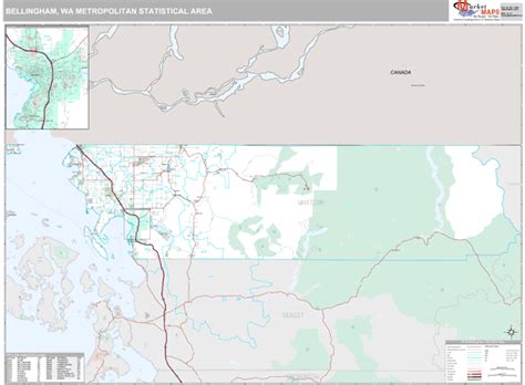 Bellingham Wa Metro Area Zip Code Wall Map Premium Style By Marketmaps