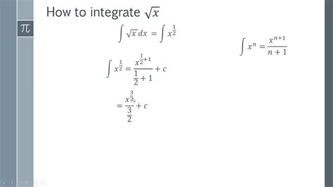 How To Integrate The Square Root Of X Ie Integral Of Sqrtx Youtube