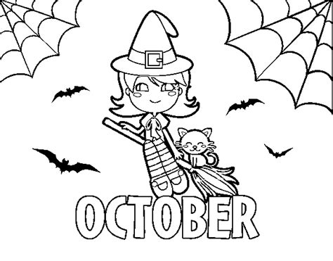 Happy October Coloring Page