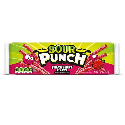 Sour Punch Straws Strawberry 4 5oz Tray