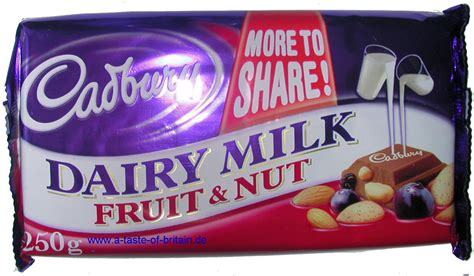 Send a chocolate gift direct from cadbury including the cadbury fruit & nut 200g gift bar. Cadbury Dairy Milk Fruit & Nut 200g - A Taste of Britain
