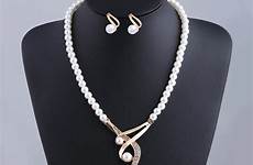 women pearl necklaces imitation earrings pendants sets jewelry simulated pearls studs
