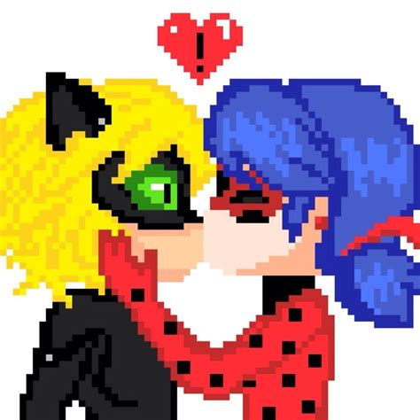 Remember to turn off the grid to view your artwork without the guides! PixelArt • Ladybug ️ChatNoir | Miraculous Amino