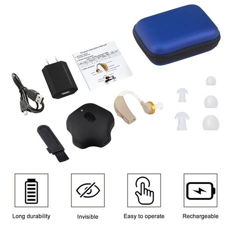 Rechargeable Digital Hearing Aid Aids Behind The Ear Bte Sound Voice