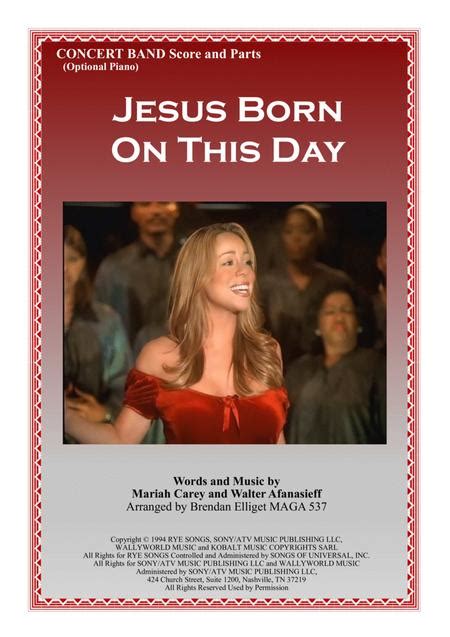 Jesus Born On This Day By Mariah Carey And Walter Afanasieff Digital Sheet Music For Score And