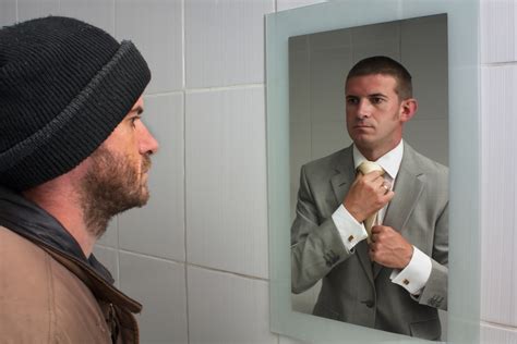 Unemployed Man Looking In Mirror And Seeing The Future Christian Campbell