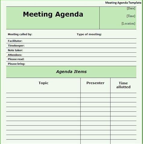 Best Meeting Agenda Template Word Excelonist