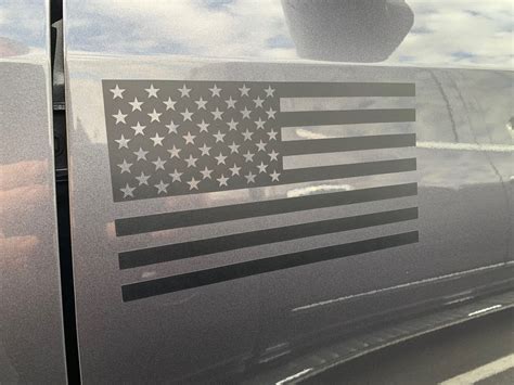 Set Of 2 Matte Black American Flag Decal Stickers Jeep Etsy