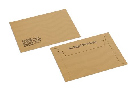 A3 Rigid Cardboard Envelope Psd Mockup Front And Back View Original